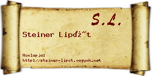 Steiner Lipót névjegykártya